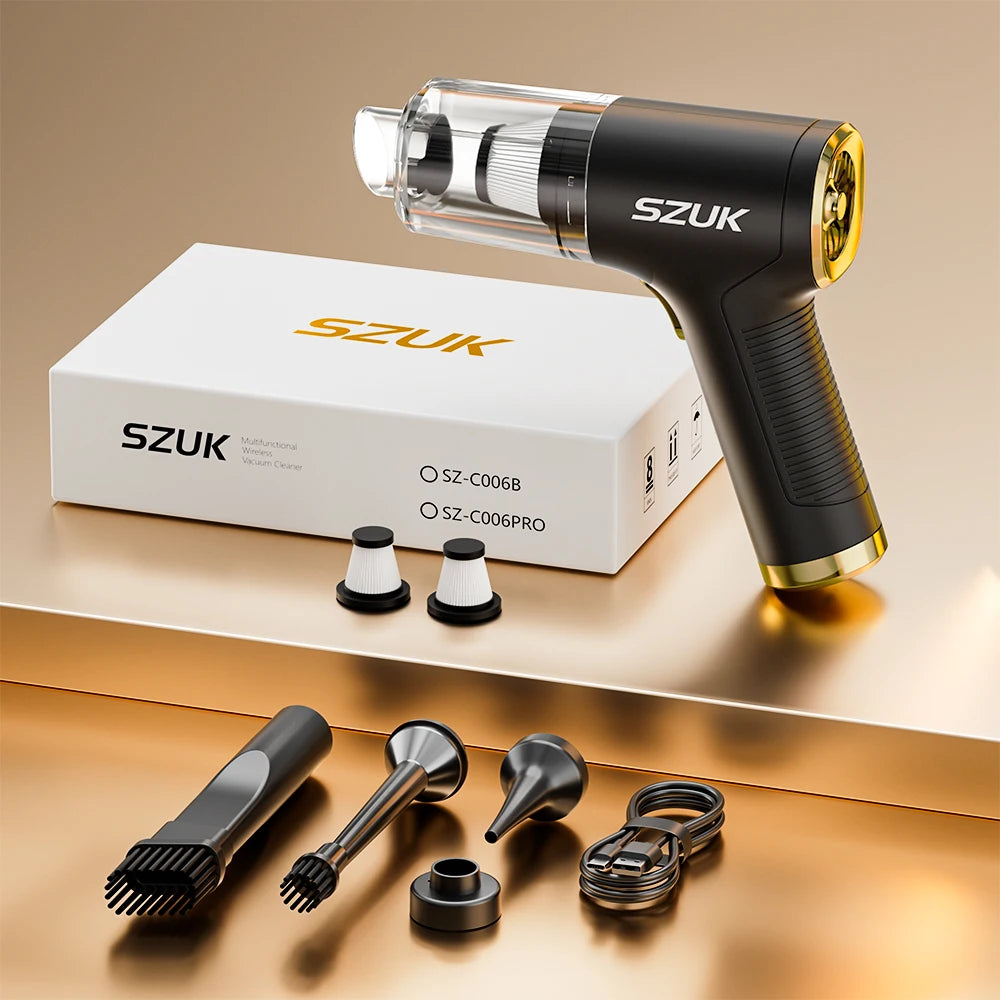 SZUK 17000PA Powerful Vacuum Cleaner Mini Cordless Portable Car Vacuum Cleaner for Home Appliance Handheld Blower Car Cleaner