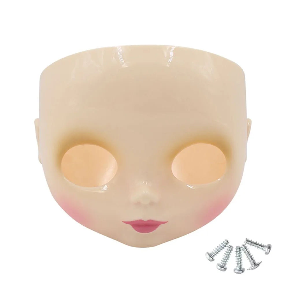 1/6 DBS Blyth Doll Face Without Makeup Faceplate Backplate Screws for DIY Makeup Newbie Practice Custom Doll Toys Accessories