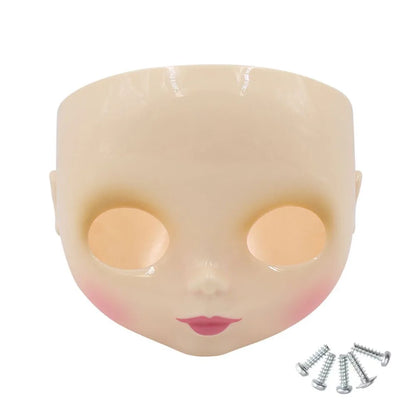 1/6 DBS Blyth Doll Face Without Makeup Faceplate Backplate Screws for DIY Makeup Newbie Practice Custom Doll Toys Accessories