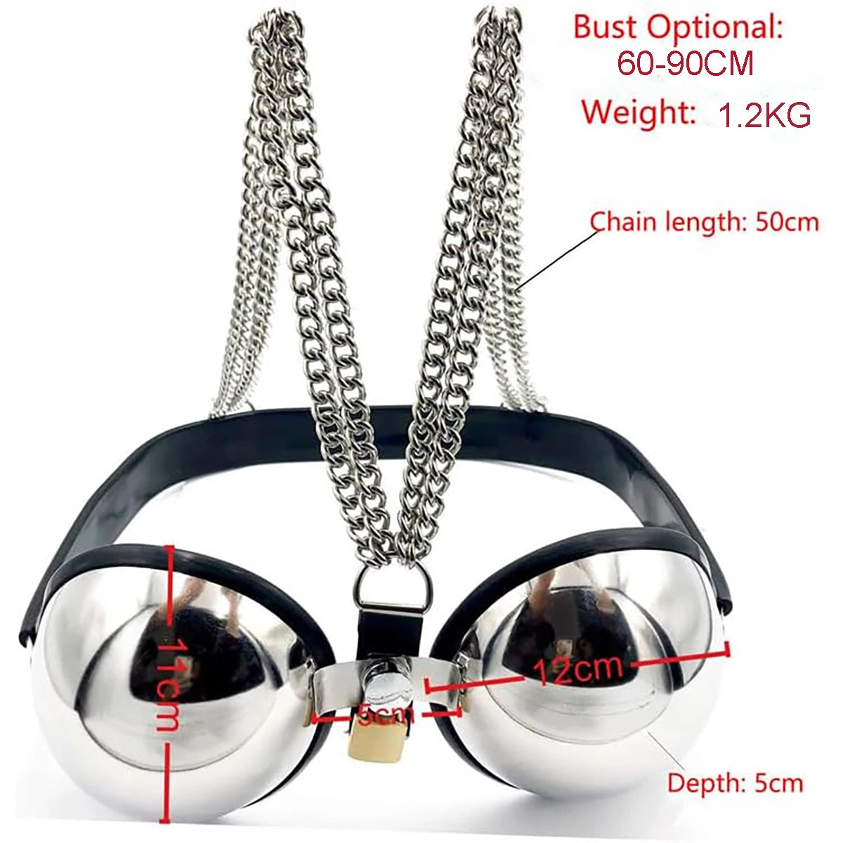 Female Chastity Device Bra Stainless Steel Adjustable BDSM Slave Metal Lockable Underwear Chain Bondage Game Erotic Slave