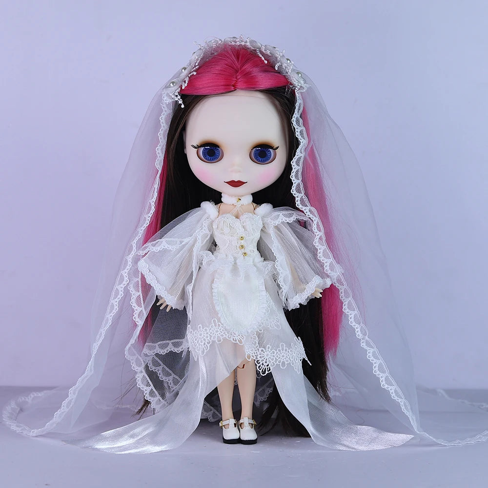 ICY DBS Blyth doll 1/6 bjd Red and Black hair series dolls nude joint body for girl gift