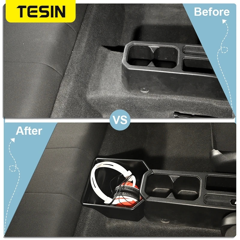 TESIN Car Rear Center Storage Box Organizer for Suzuki Jimny JB74 2/4 Door 2019 2020 2021 2022 2023 2024 Up Interior Accessories