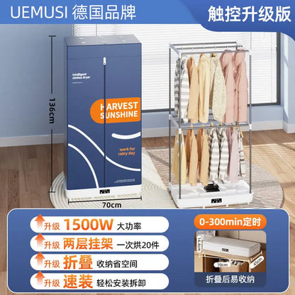 New Compact Foldable Clothes Dryer: Home, Dorm & Travel Portable – Wardrobe-Friendly, Fabric-Safe