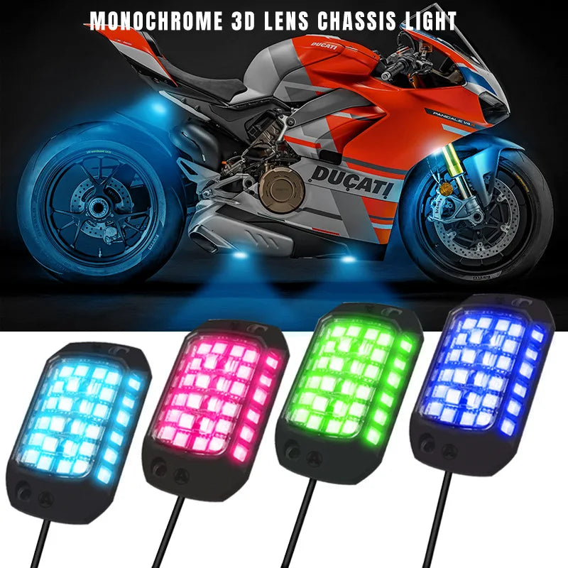 4 Pcs 36 LED Rock Light 3D Lens Car Underglow Chassis Light Universal for Jeep Truck SUV ATV UTV Motocycle Decorative Accessorie