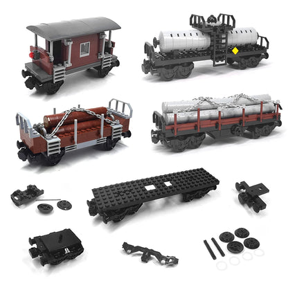 City Train Building Blocks DIY Modified Accessories, Creative MOC Assembly Track Train Carriage Expansion Set, Base, Wheel Parts