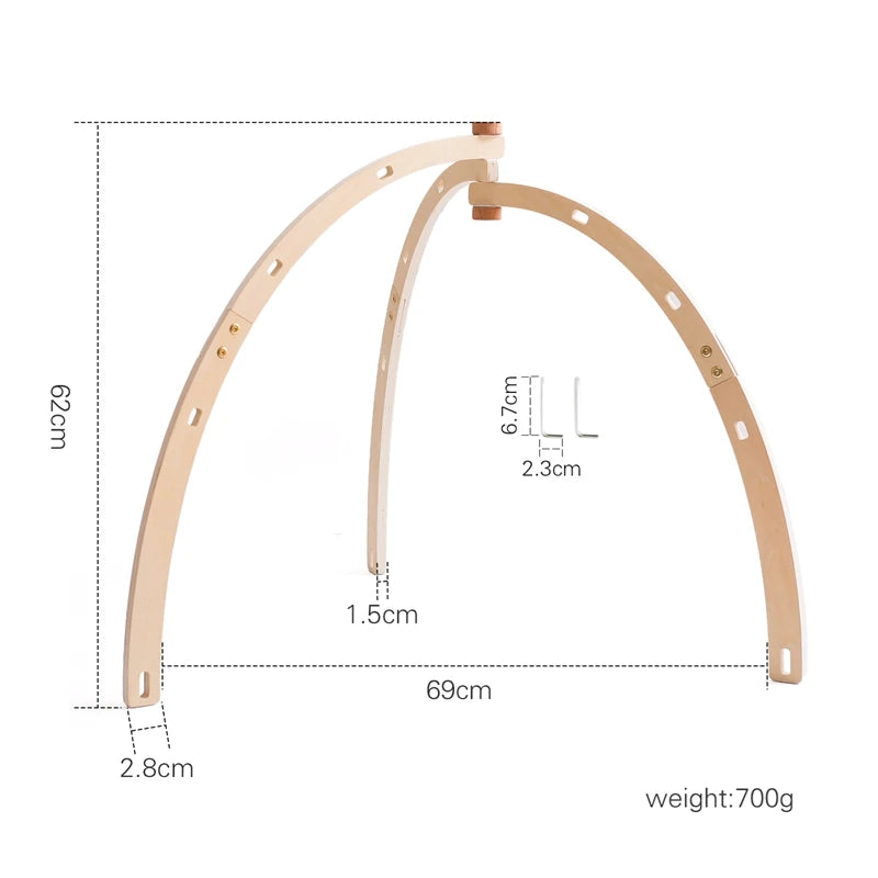 Baby Wooden Gym Frame Rattle Toys Baby Room Decor Newborn Hanging Sensory Toys Foldable Play Gym Frame Kid Holder Bracket Gift
