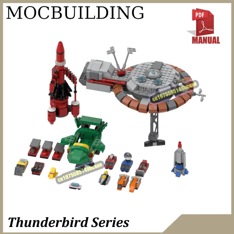 Thunderbird 3 Spaceship Display Model MOC Building Blocks Thunderbird 5 Construction Toys Birthday Gift