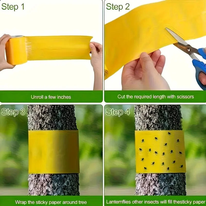 1 Roll Double-Sided Sticky Insect Barrier Tape Effective Against Outdoor Pest Control Self-Adhesive Suitable for Trees 2030