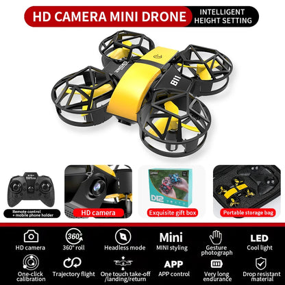 2025 DWI NEW MINI  RC Quadcopter Remote Control DRON D12 HD Dual Camera Fixed Height Rc Plane  aldult Children's Toy  GIFTS