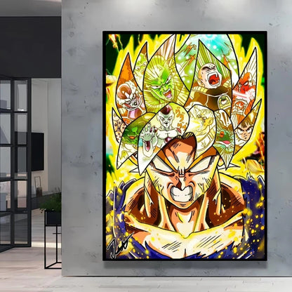 Classic Warm Blood Dragon Ball Posters Anime Pictures Goku Vegeta Son Gohan Wall Art Home Decor Picture Hanging Painting Decor