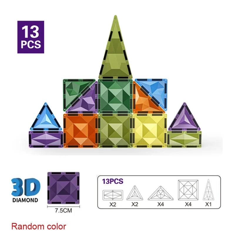 7.5cm Magnetic Building Blocks Construction Set Magnet Tiles Children's Toys Creative Architect Toys Children's Gifts