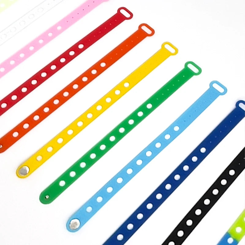 1-24pcs 21.5cm Silicone Bracelets with Holes Soft Wristbands Fit Shoe charms Shoe Accessories Pins Adjustable Size Kids Ornament