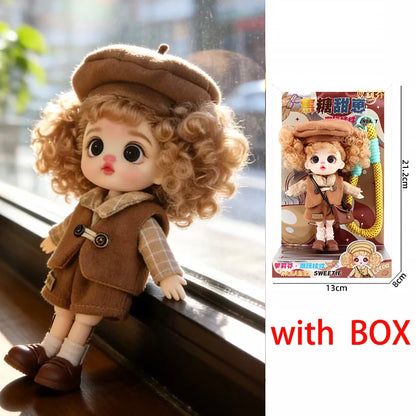 13cm Bjd Doll Trendy Collectible Toy Four Series Styles Changeable Outfit Phone Backpack Pendant Free Dopamine Color Lanyard Mul