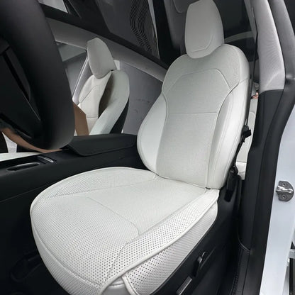 For New Tesla ModelY Juniper 2025  PU Seat Cushion Punching Breathable Universal Split Car Seat Protector Interior Accessories