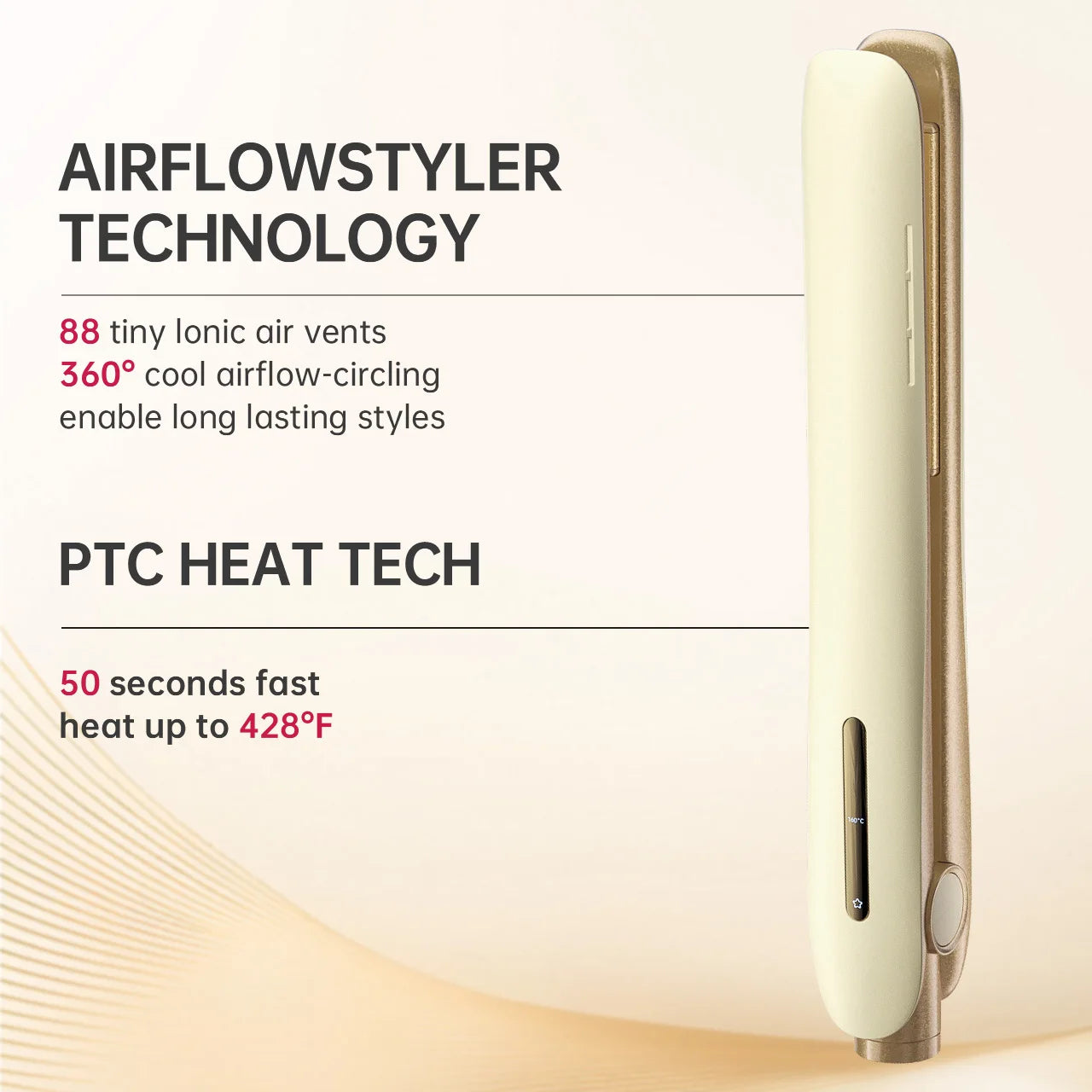 Flat Iron Hair Straightener–Travel 2-in-1 Straightener and Curler, Professional Negative Ion Ceramic Plate for Less Frizz