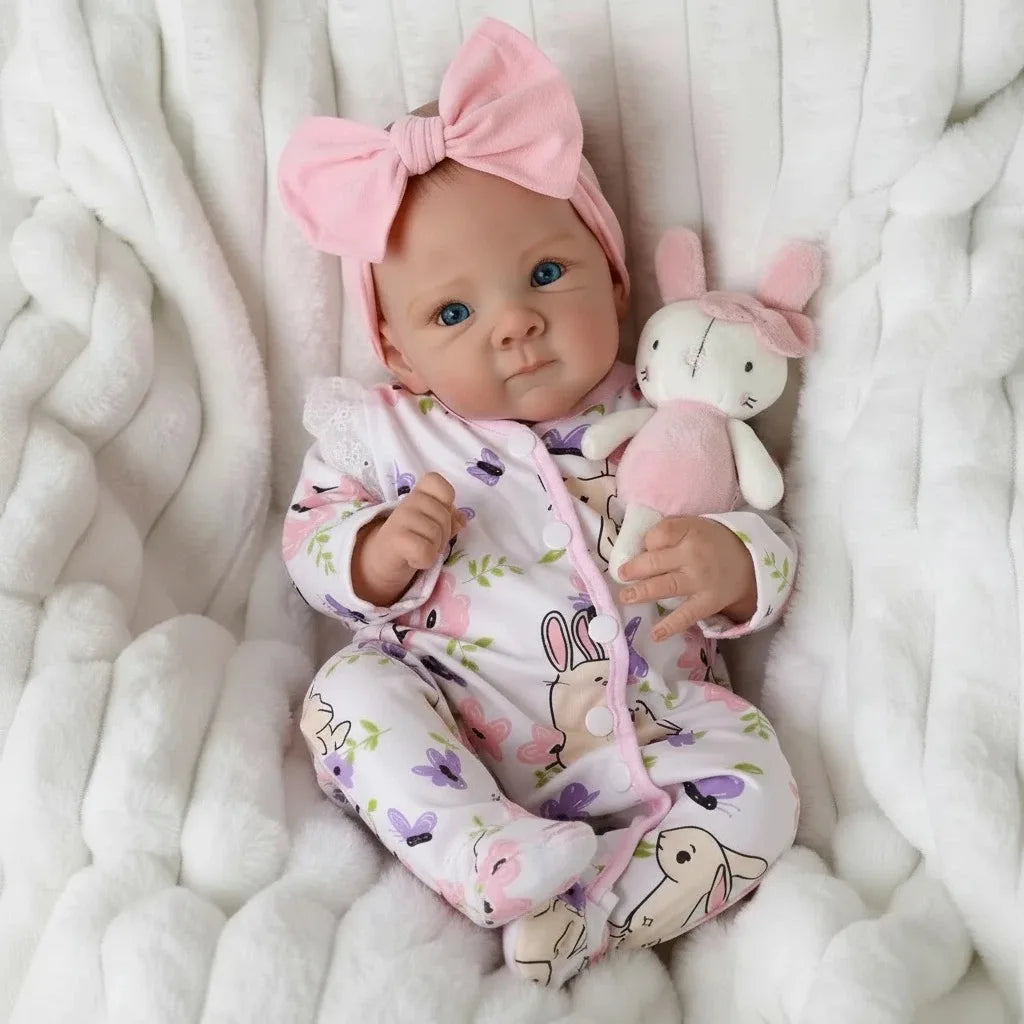19inch Bettie NPK Lifelike Art Doll - Vinyl & Cloth Body Cuddly Baby with 3D Skin Painting And Visible Veins Collectible Toy