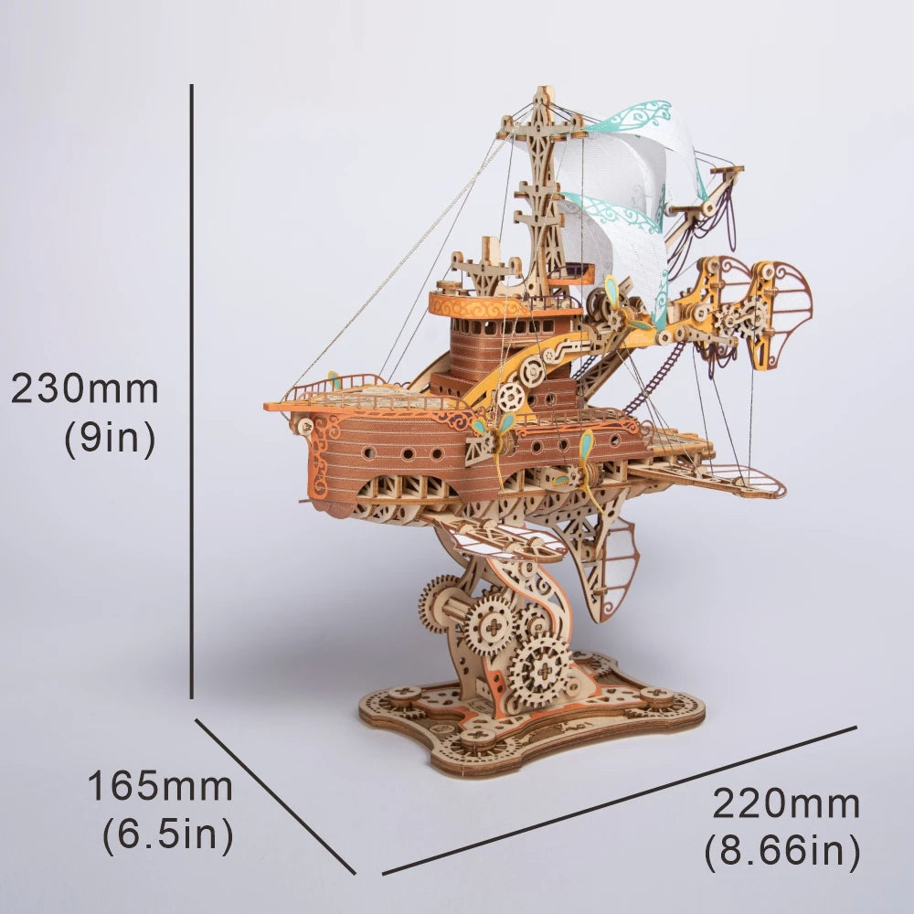 DIY 3D Wooden Puzzle Fantastic Spaceship Popular Assembly Model A Birthday Gift for A Boy Steampunk Computer Room Decor Toys