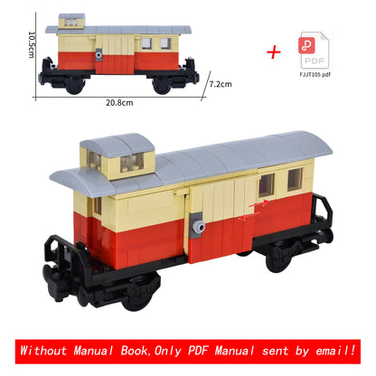 26cm Retro Double-Deck Passenger Train Car Building Blocks Model Green Gray Classic Train Display Toy for Hobbyists