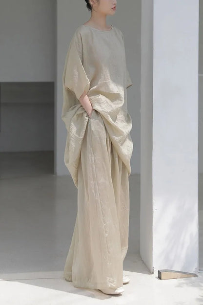 New Women's Chinese Zen Cotton Linen Shirt Drifting Silk  Wide Leg Pants Three Piece Set Summer Season Fashion Trend