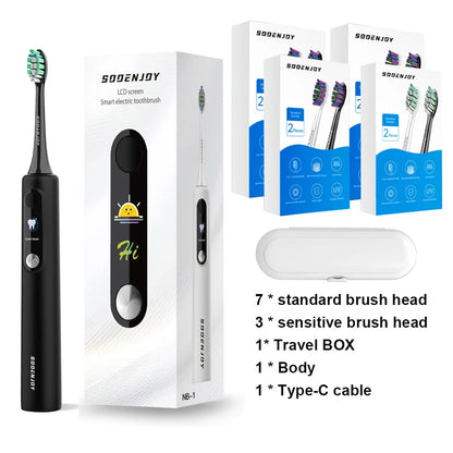 SOOENJOY NB-1 Sonic Electric Toothbrush Smart LCD Screen Sonic Tooth Brush DIY Mode Automatic Cleaner Adult IPX7 Waterproof