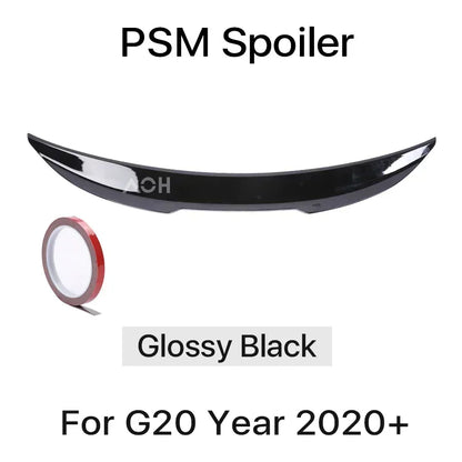 Carbon Fiber Rear Bumper Spoiler Lip For BMW 3 Series G20 2020-2023 MP M3 M4 PSM Style Slim Trunk Wing Kit Refting Gloss Black