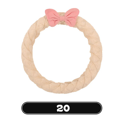Bowknot Women's Car Seat Cover Winter Plush Warm Girl Cute Car Cushion Pink Bow Headrest Waist Car Interior Accessories