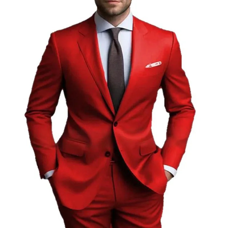 Men's Adult Dress Wedding Groom Banquet Suit Temperament Business Suit