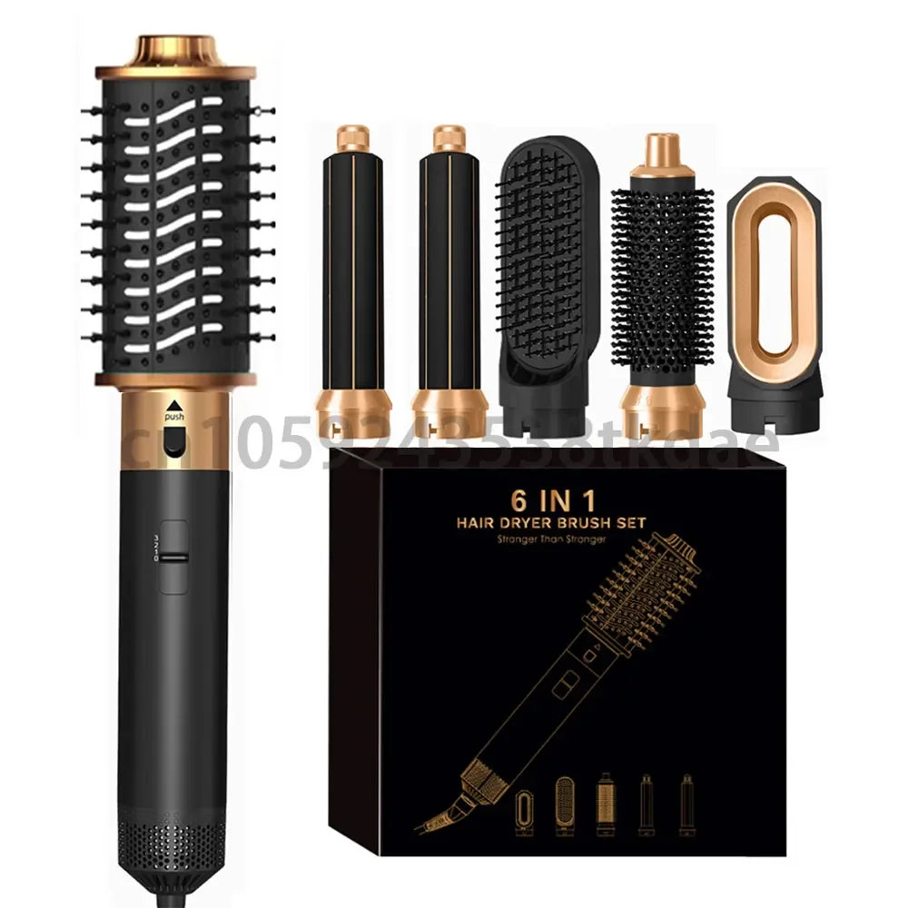 6 in 1 Hair Dryer Brush Hot Comb Set Professional Curling Iron Hair Straightener Styling Tool For Air styling Airwrap Hair Dryer