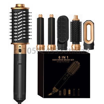 6 in 1 Hair Dryer Brush Hot Comb Set Professional Curling Iron Hair Straightener Styling Tool For Air styling Airwrap Hair Dryer