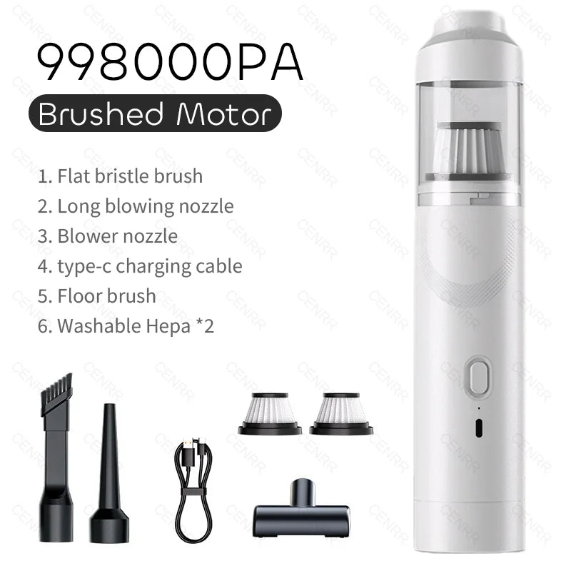 CENRR 9998000PA Car Vacuum Cleaner Strong Suction Powerful Wireless Portable Car Cleaner for Home Appliance Air Blower