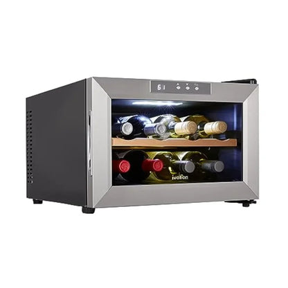 Counter Top Thermoelectric Wine Cooler for Red White Wine Red Finish, Digital Temperature Control, Quiet Freestanding Refrigera