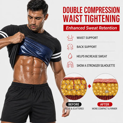 Men Body Shaper Sauna Vest Waist Trainer Sweat Shirt for Weight Loss Slimming Men Pullover Sportswear Workout Suit