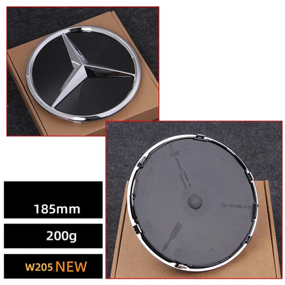 Car Front Grille Emblem Star Badge  Logo Chrome black Silver 3D Mirror Mercedes Benz Amg W205 W204 W253 W213 W206 W166 gle glc