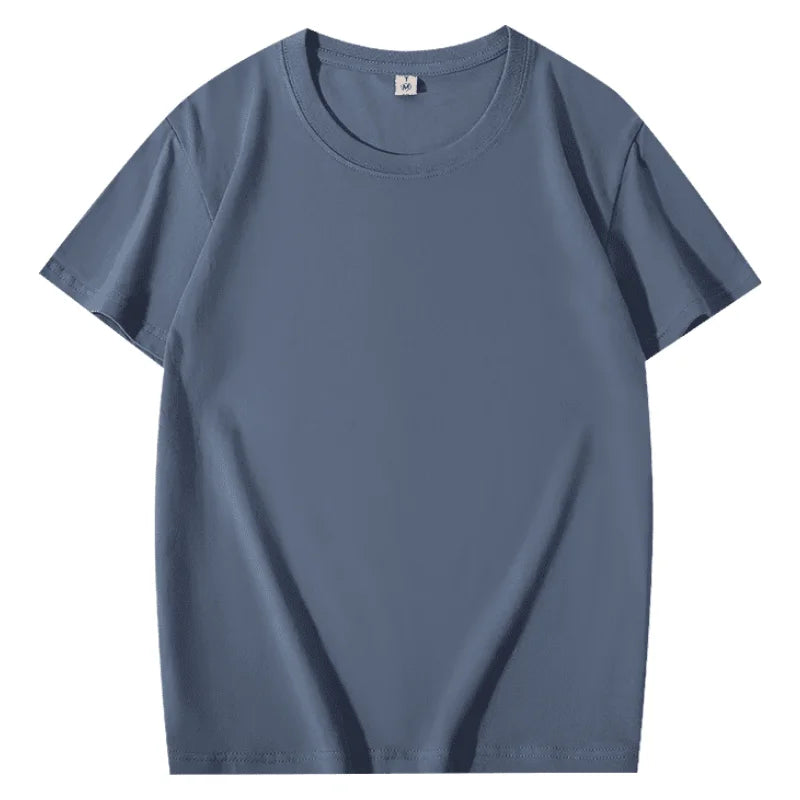 100% Cotton T-shirt Custom Logo Print Image Men and Women Clothes Diy Enterprise Embroidery Team Culture Short Sleeved Tops
