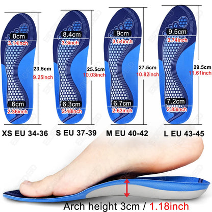 EID 1/2 Pairs Premium Orthopedic Sport Insoles EVA Health Sole Pad Running Insert Arch Support Plantar Fasciitis man women