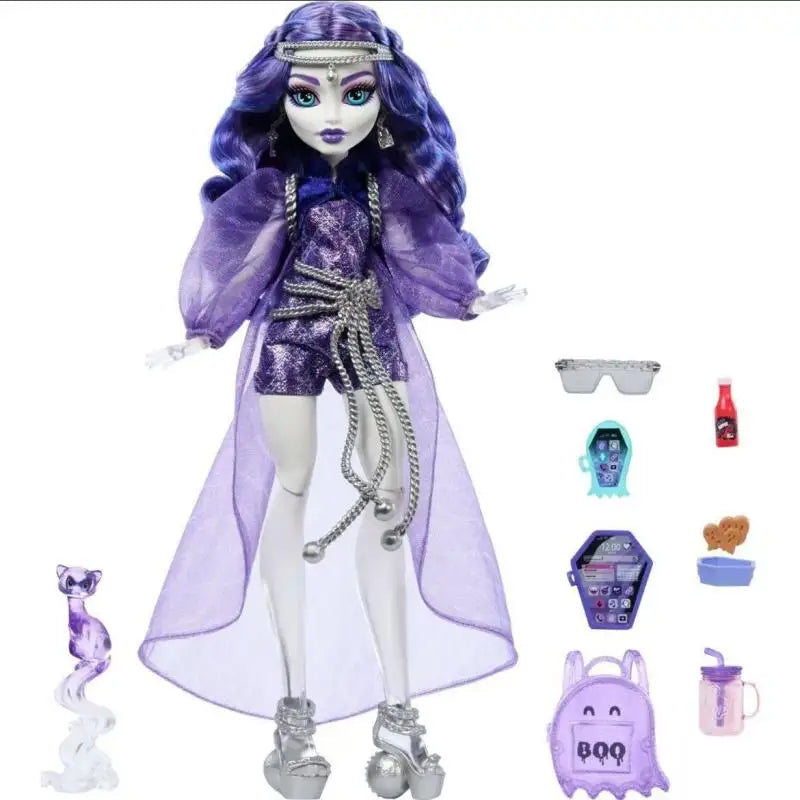 Original Monster High High School Wednesday Third Generation G3 Ghost Doll Doll, Mobile Collection HXH77 Christmas Gift