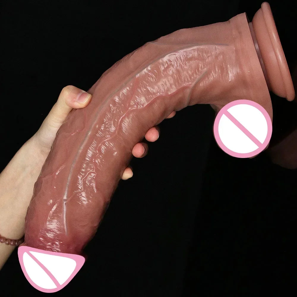 4Sizes Realistic Soft Big Dildo Double Silicone Suction Cup Penis Couples Masturbation Huge Cock Woman Man Anal Adult Sex Toy