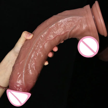 4Sizes Realistic Soft Big Dildo Double Silicone Suction Cup Penis Couples Masturbation Huge Cock Woman Man Anal Adult Sex Toy