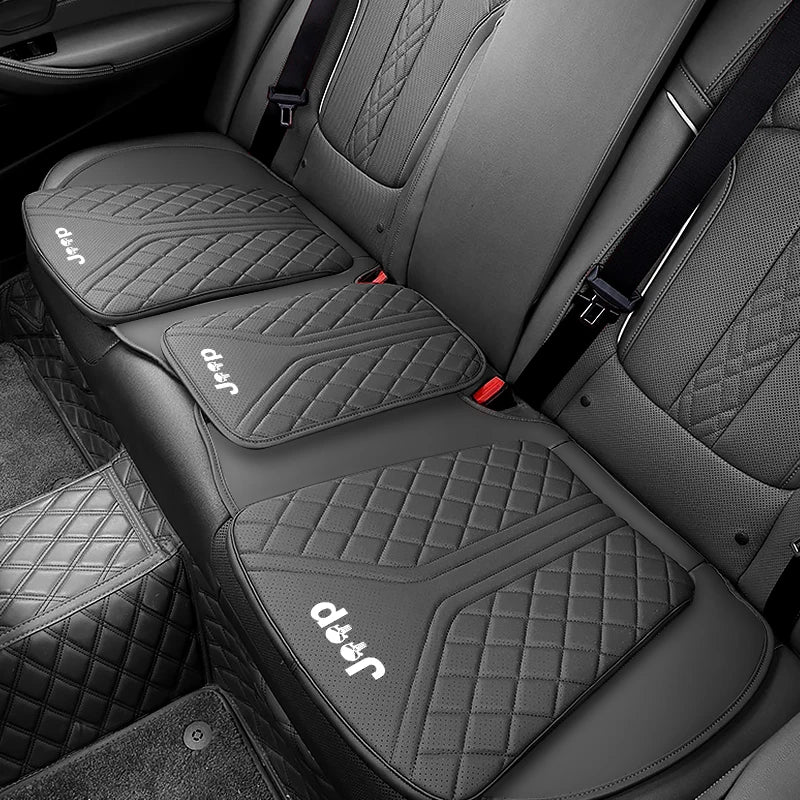 Car Seat Cushion For Jeep Rengade Compass Patriont Grand Cherokee 3D Embroidered Seat Protector Pad Front & Rear Seat Covers