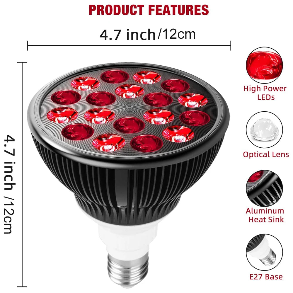 Red Near Infrared Light Therapy Bulb for Body Face Veterinary for Pets Dogs Cats Use 660nmm and 850nm