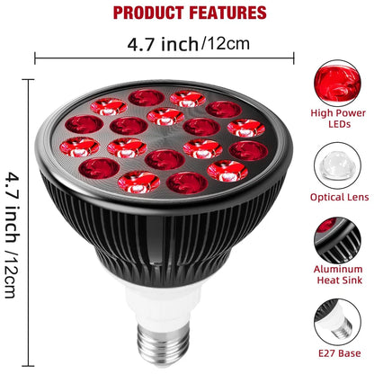 Red Near Infrared Light Therapy Bulb for Body Face Veterinary for Pets Dogs Cats Use 660nmm and 850nm