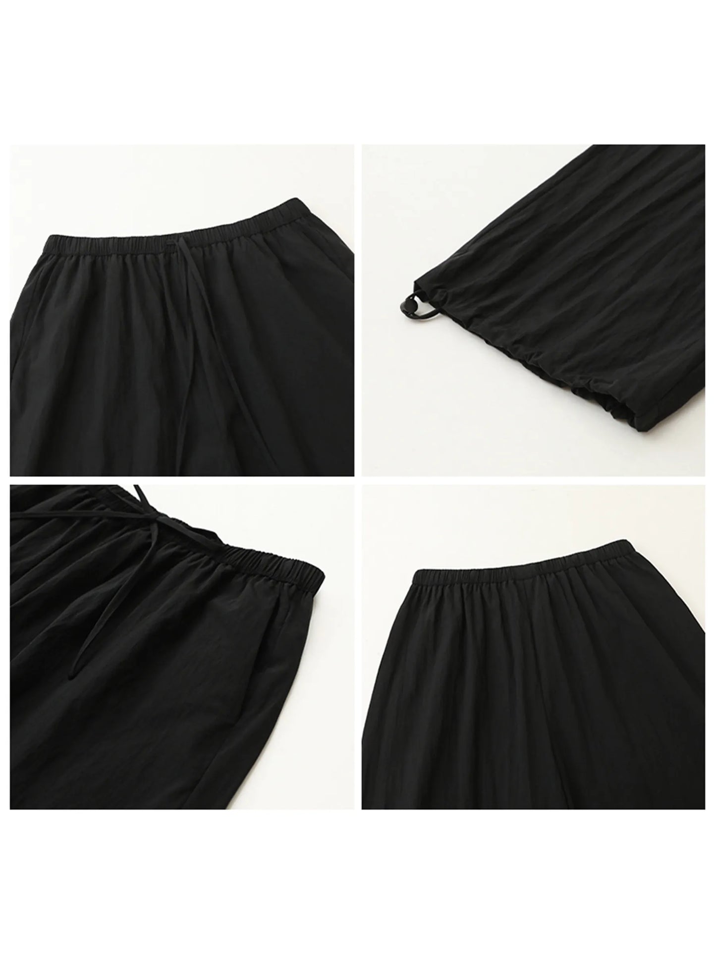 CHIC VEN New Women Pants Solid Loose Casual Wide Leg Pant  Elastic Waist Female Thin Trousers Pleated Spring Summer 2026