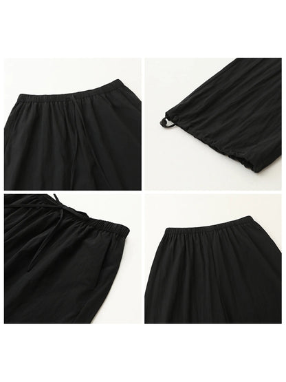 CHIC VEN New Women Pants Solid Loose Casual Wide Leg Pant  Elastic Waist Female Thin Trousers Pleated Spring Summer 2026