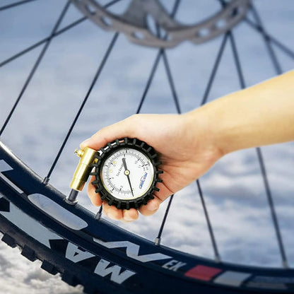 ATsafepro Presta Valve Pressure Gauge Air Pressure Relief for Road Bicycle Tires Range to 160 PSI 30 BAR Bike Pressure Gauge