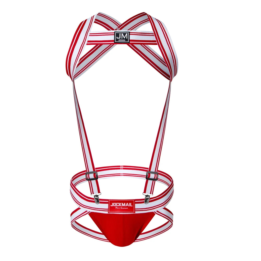 Detachable Split-type Men's Sexy Jockstrap Underwear Bodysuit Suspender Jumpsuits Man Harness Gay Underwear Mens Lingerie Sissy