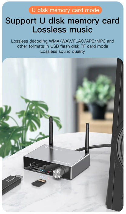 6 IN 1 DAC Bluetooth 5.3 Receiver Transmitter Optical Coaxial AUX RCA USB TF Wireless Audio Adapter Digital to Analog Converter