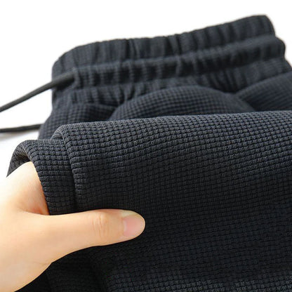 Men's Fleece Lined Sports Straight Leg Long Pants Autumn Winter Large Size Casual Comfortable Sweatpants Youth Trend Black