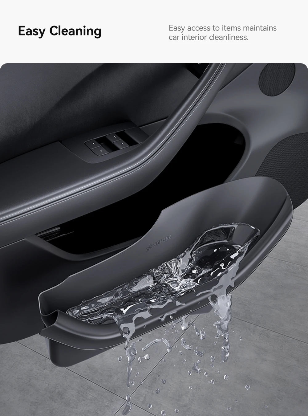 YZ For Tesla Model 3/Y/YL Highland Juniper Car Door Side Storage Box Front Rear Side TPE Door Storage Organizer Tray Accessories