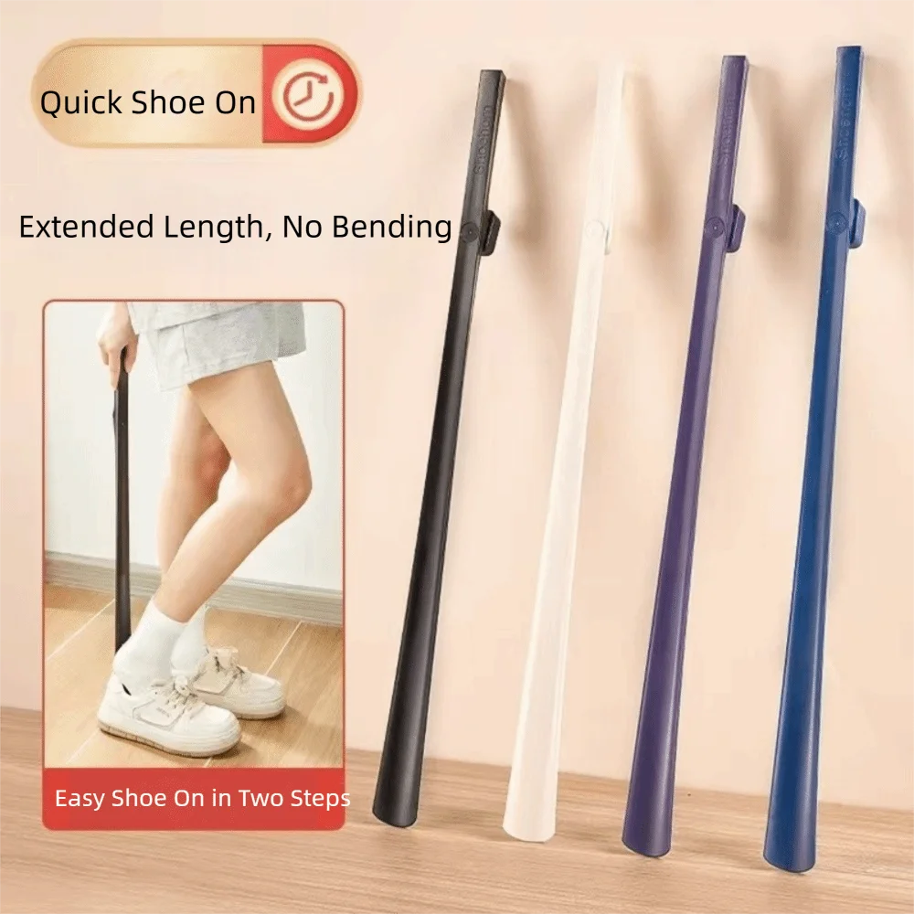 Household Long Handle Shoe Horn Magnetic Extended Length Shoe Puller No Bending Knee Plasti Shoe Wearing Artifact Household Tool