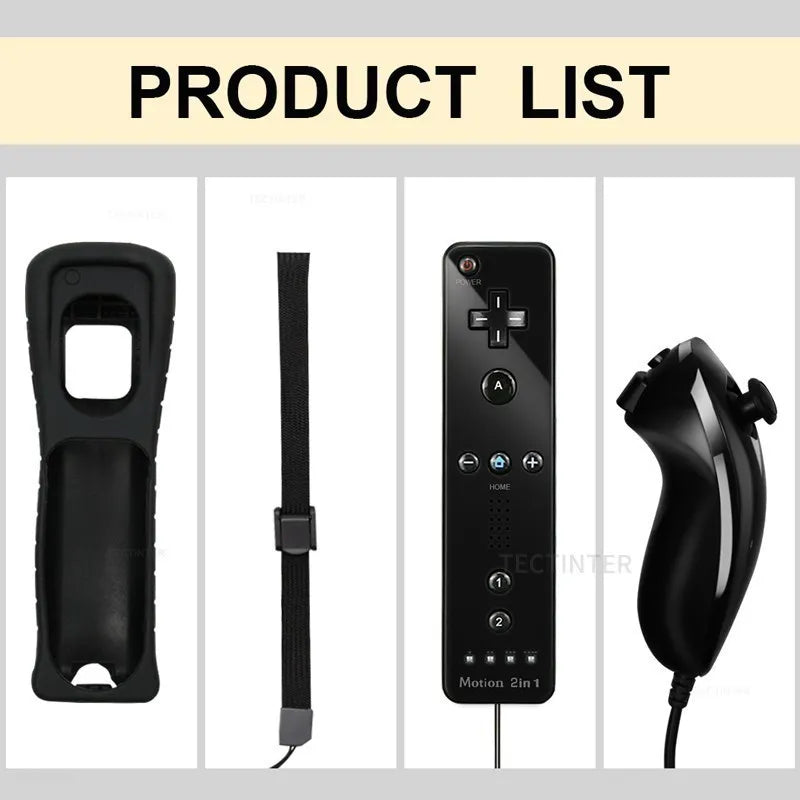 2 in 1 Wireless Bluetooth Remote Controller For Wii Wii U Controle Optional Motion Plus Gamepad Nunchuck Set With Silicone Case